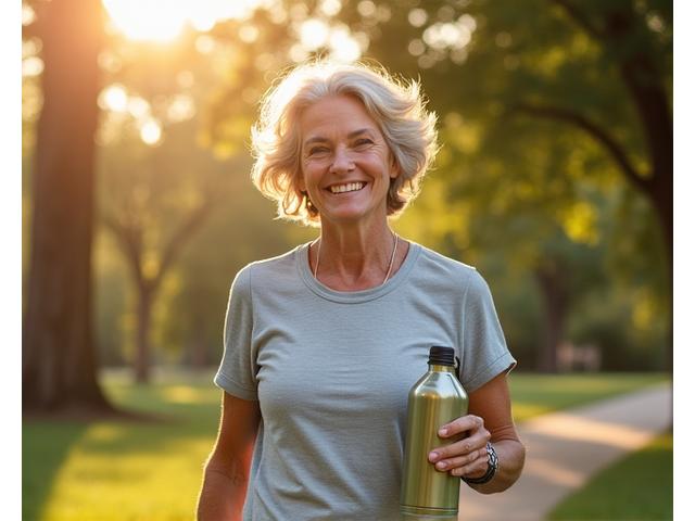 Woman looking energetic and happy after adopting healthy habits in Austin